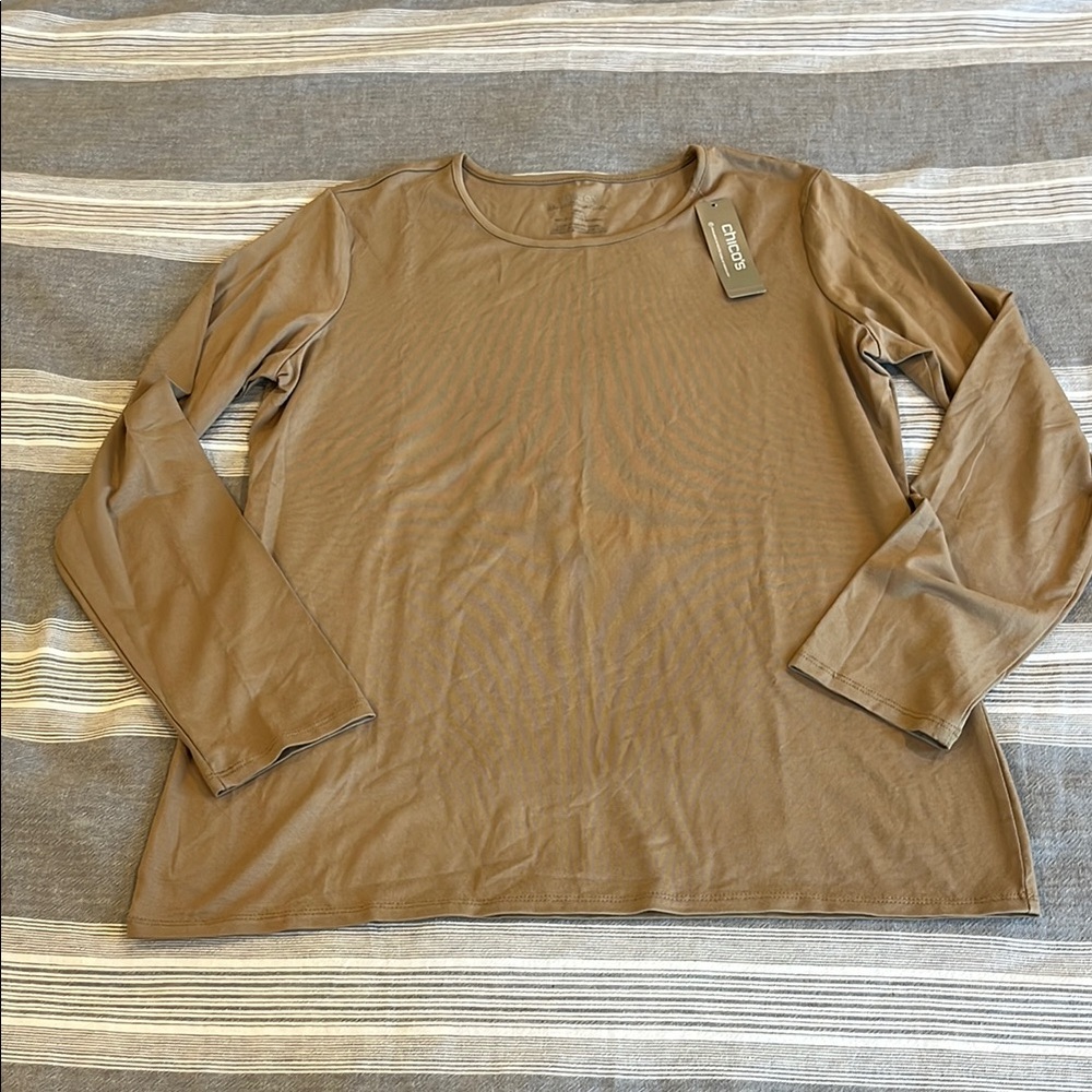 Chico's Tan Long Sleeve Top